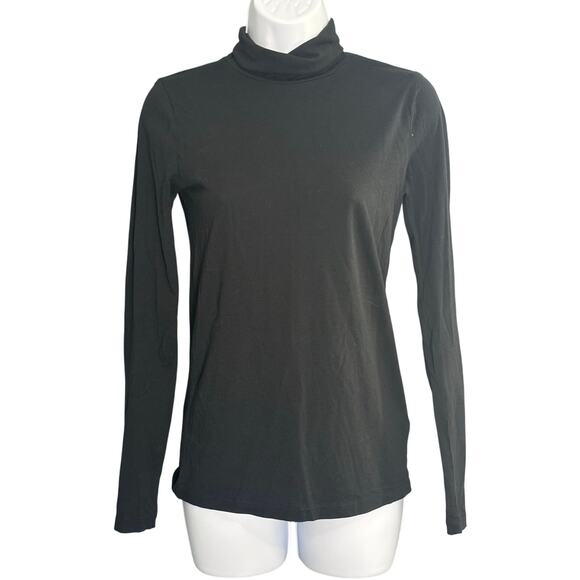 J.Crew Black 100% Cotton Turtleneck Tissue T-Shirt XS - Picture 1 of 4